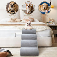 PAWSCRAT 4-Step Pet Stairs for High Beds & Sofas - LightGrey / 4-step 19.6"H - image 4