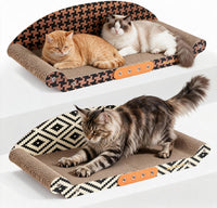 27" Cat Scratcher Bed & Sofa, Large Cardboard Cat Scratch Couch – Essentials for Cats - 26.4" 2-Pack Cardboard Cat Scratching Sofa