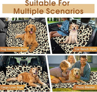 Dog Car Seat Cover, Durable Waterproof Scratch Proof Nonslip Dog Hammock, Back Seat Covers with Pocket for Cars SUVs and Trucks - S, Leopard/Black