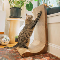 Necoichi Cardboard Cat Scratcher Wall for Indoor Cats - Regular 27.6" / Wall(Dark Cherry)
