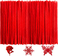 Black Pipe Cleaners for Crafts, Craft Supplies, Arts and Crafts - Red