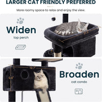 SHA CERLIN 65in Larger Cat Tree Tower Condo for Indoor - Dark Grey - image 3
