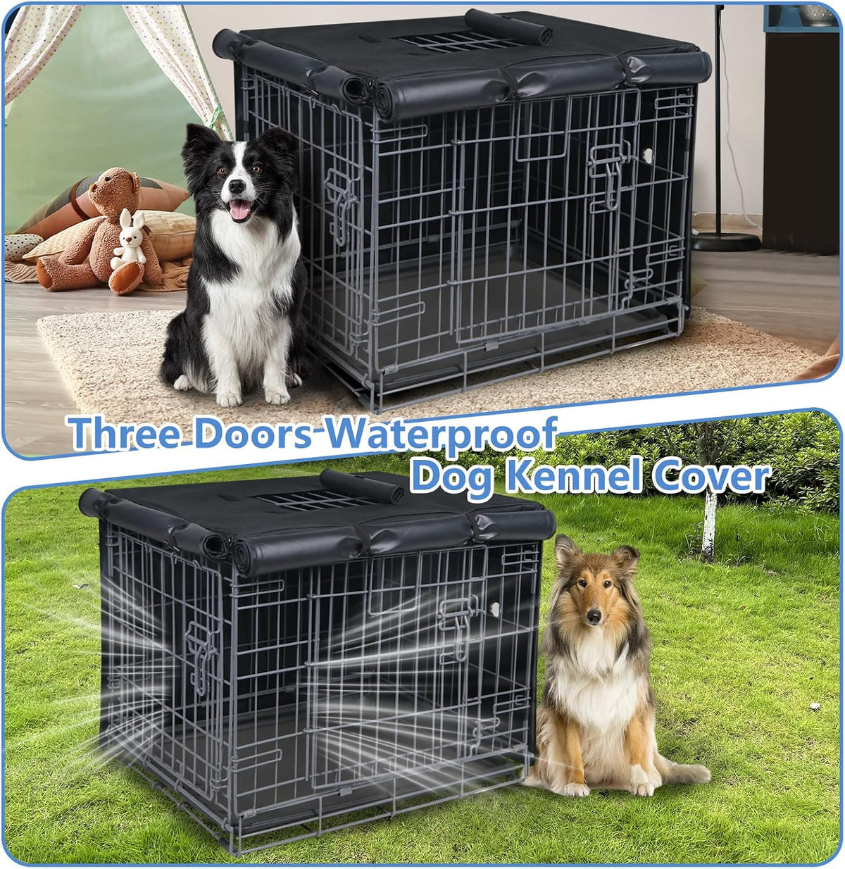 Dog Crate Cover Heavy Duty Oxford Fabric for 36-Inch Wire Crates – Essentials for Dogs - Black / 42.0"L x 28.0"W x 30.0"H - image 2