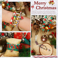Gionlion Christmas clay bead bracelet kit with red, green, white and gold beads - view 14