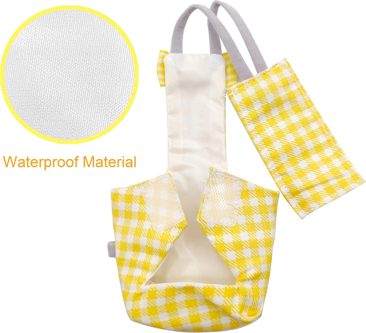 VANFAVORI Bird Diaper Flight Suit with 80-inch Leash, M Size - Yellow Check - image 2