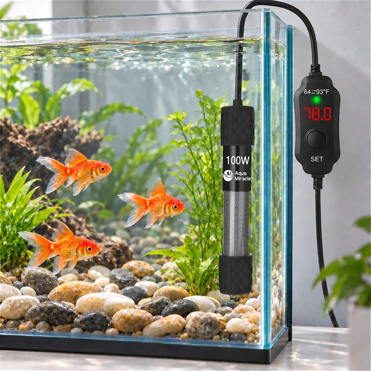 AquaMiracle Aquarium Heater 15W Fish Tank Heater for 1-3 Gallon Tanks – Essentials for Fish - For 40-60 Gal Tank - image 4