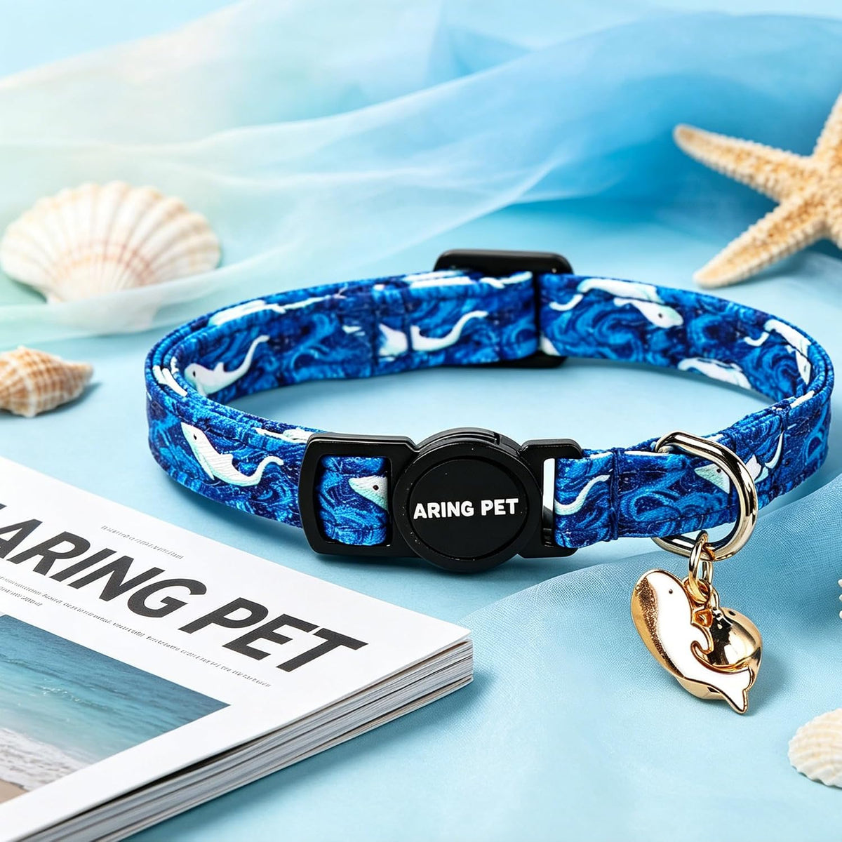 ARING PET 2 Pack Cat Collar-Cute Cotton Cat Collar Breakaway - Summer Ice Pop & Whale - image 4