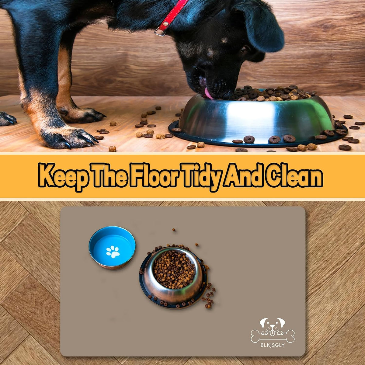 18"×30" Dog Food Mat-Absorbent Dog Mat for Food and Water - Brown-GT / 12"L x 20"W - image 3