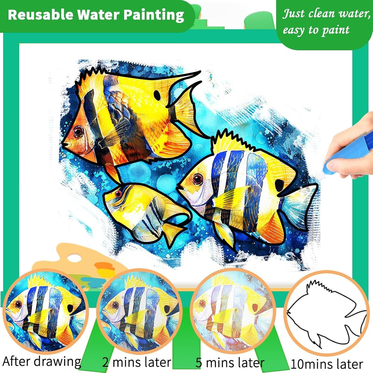 25 Pack Dementia Products for Elderly Reusable Water Doodle Coloring - Water Painting Kit / 25pack-A - image 3