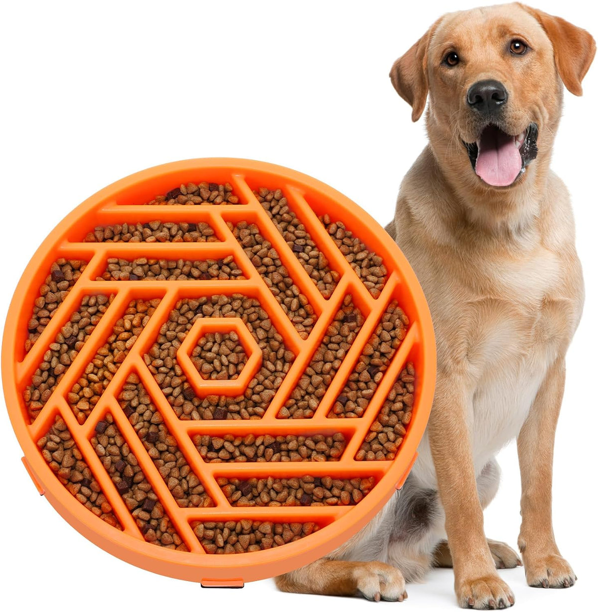 WHIPPY Slow Feeder Dog Bowl - orange