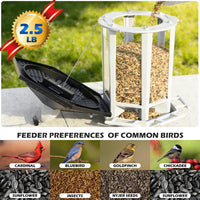 Birdream 2 Pack Solar Bird Feeders for Outdoors Hanging - Black&White / 2 Pack - image 3