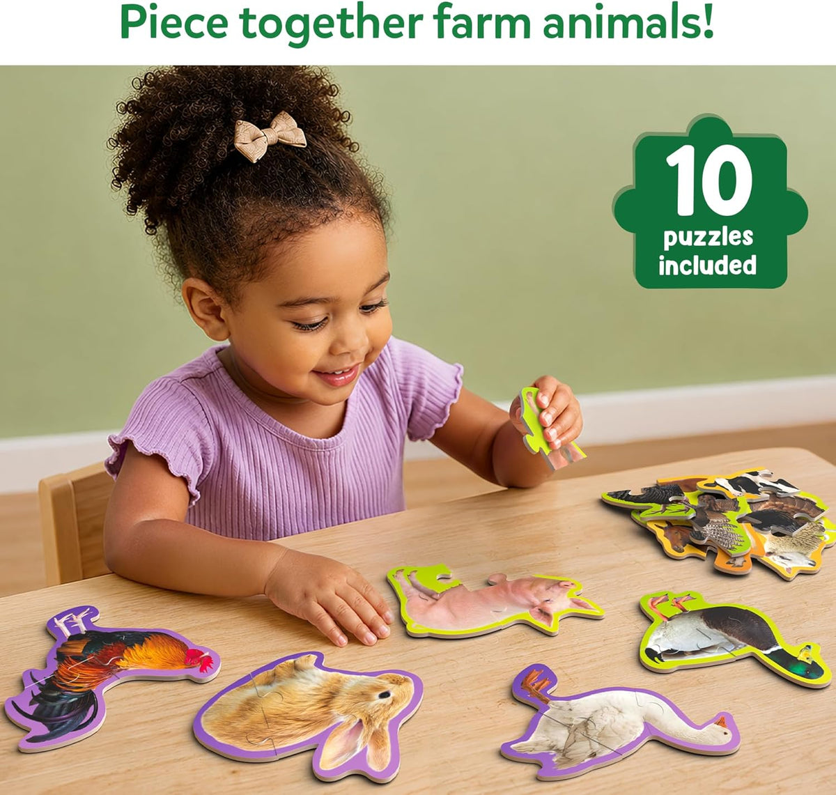 Skillmatics Step by Step Jigsaw Puzzles, Toddler Toys & Games - 1. Farm Animals - image 2