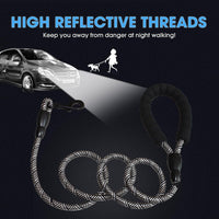 2/4/5/6 FT Dog Leash with Comfortable Padded Handle and Highly - 1/2'' x 5 FT / Black Silver - image 4