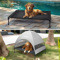 Veehoo Outdoor Dog Bed with Canopy - Black / 42.0"L x 30.0"W x 34.5"Th - image 4