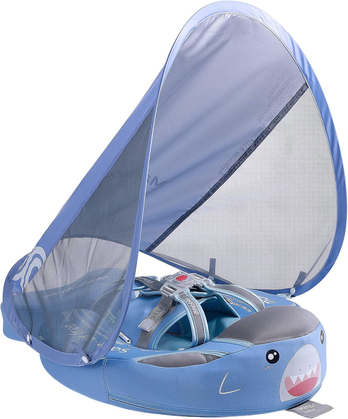 Mambobaby Float with Canopy, UPF 50+ Baby Swim Float – Fun for Kids & Family - Special Blue