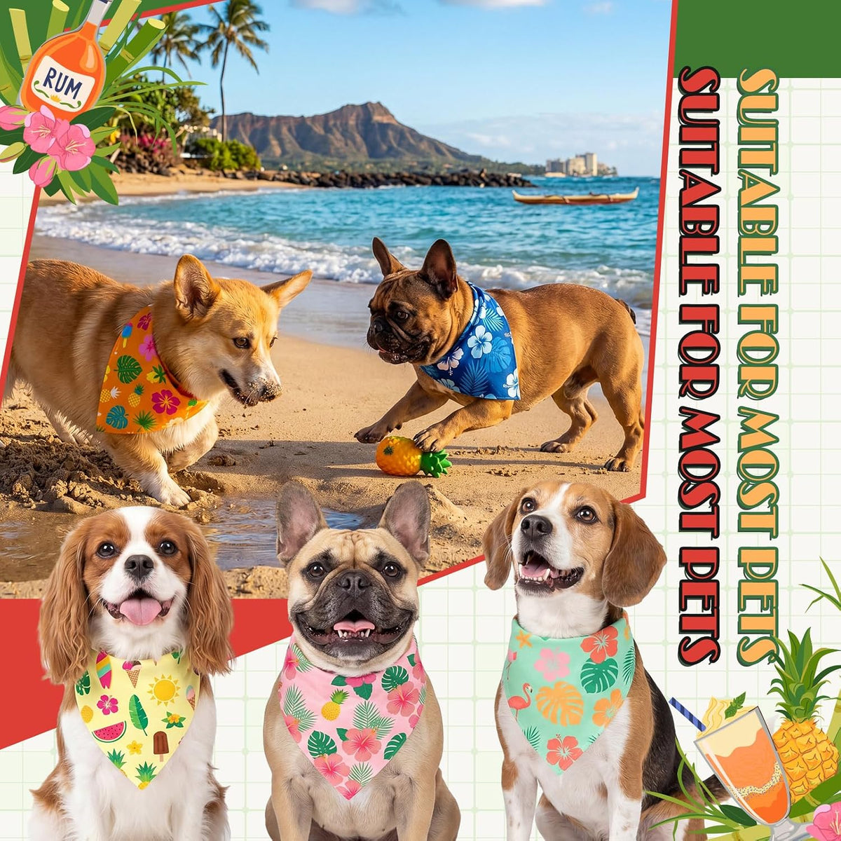50 Pcs Halloween Dog Bandanas Bulk - 25.6 x 17.7 x 17.7 Inch / Summer / 100 - image 4