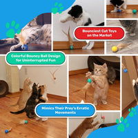 Bouncy Tails 5 Pack Interactive Bouncy Ball with Natural Feathers - 15 - image 3