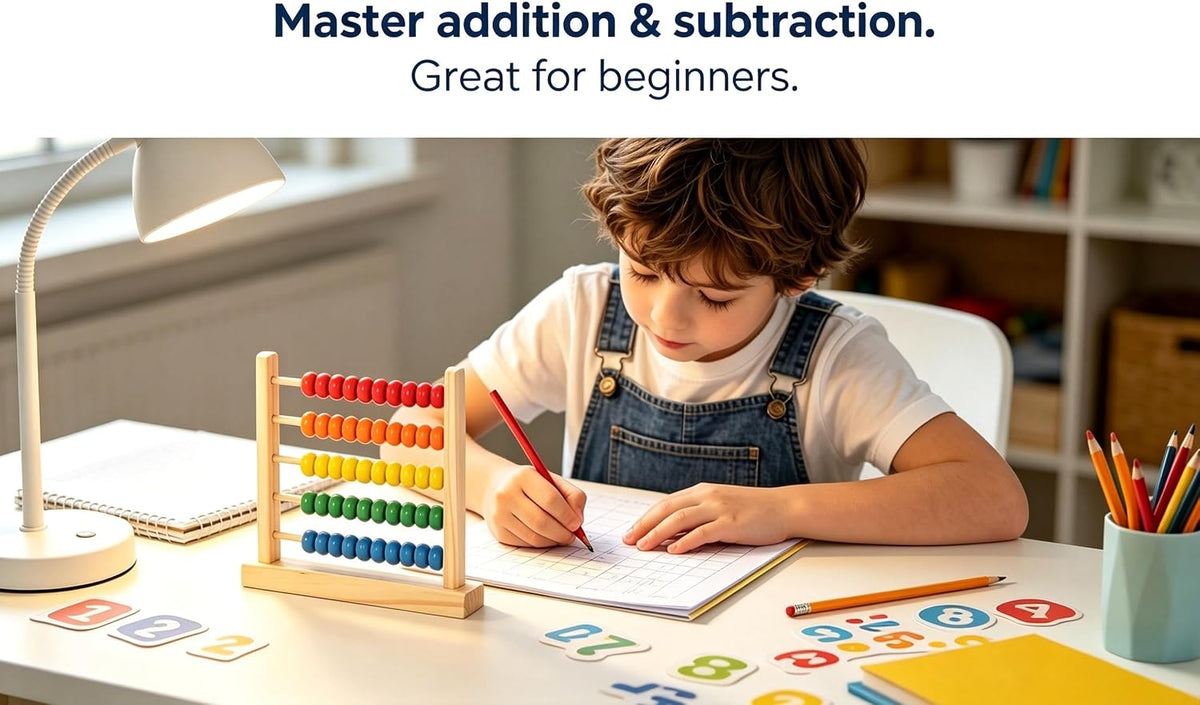 MAGIKON Miniature Abacus, 5 Rows Wooden Counting Frame for Math – Fun for Kids & Family - image 2