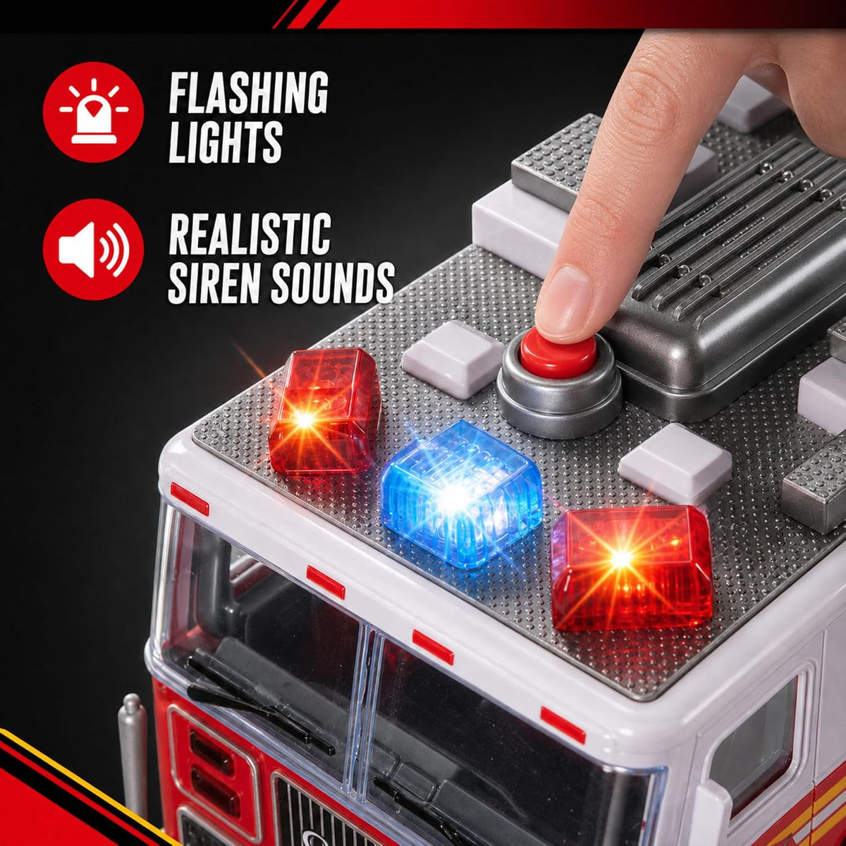 14" RC Fire Truck Big Remote Control Toy Fire Truck for Kids – Fun for Kids & Family - image 3