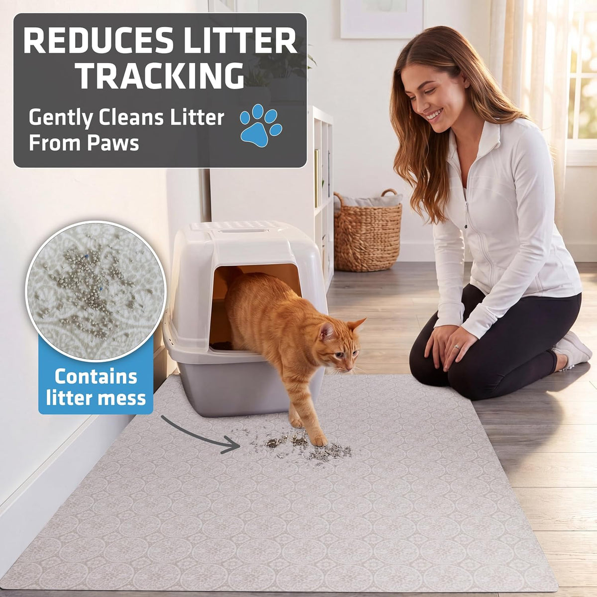 Drymate Cat Litter Box Mat, Litter Trapping Mat - Beige / 29x36 Inch (Pack of 1) - image 2