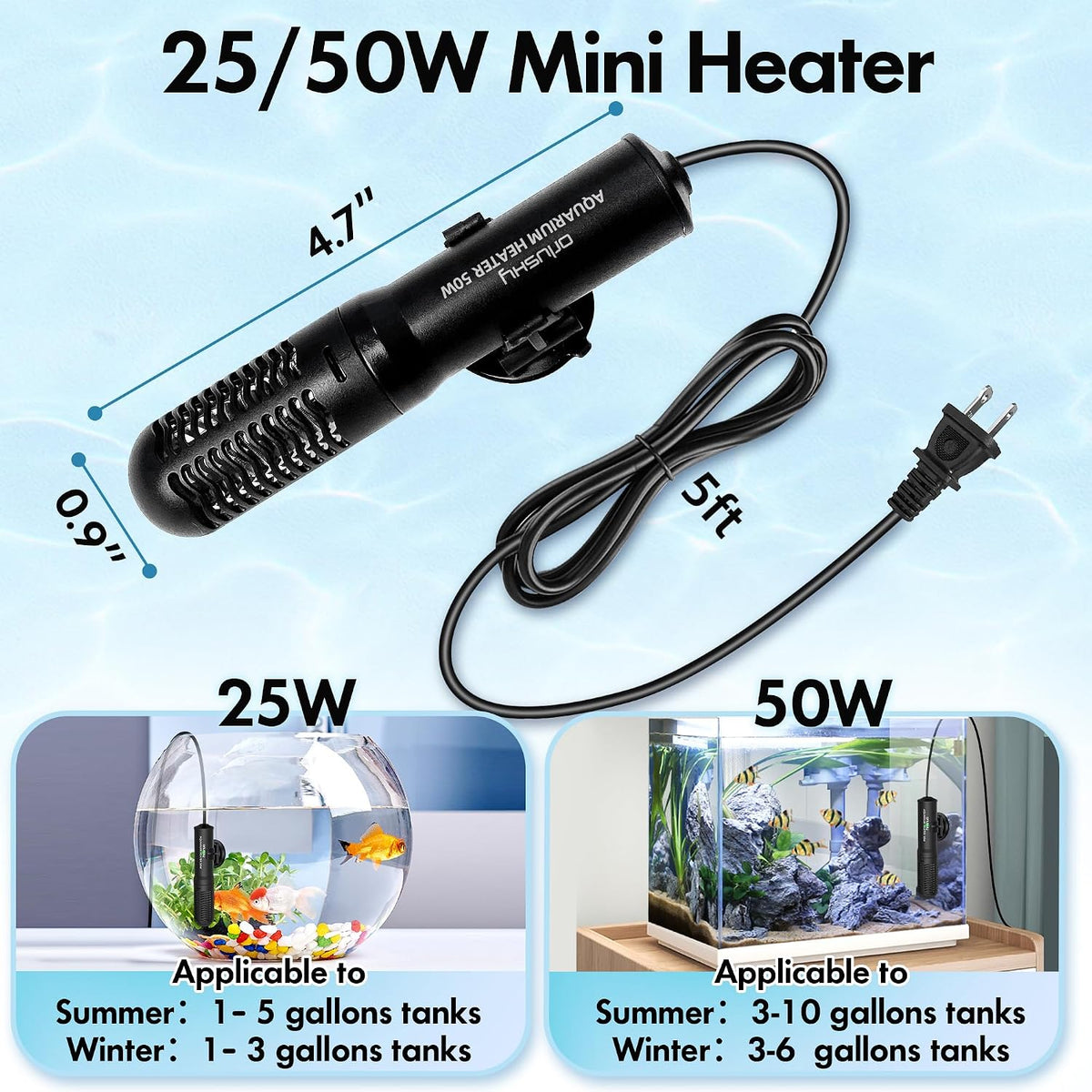 Orlushy Submersible Aquarium Heater - 25W - image 2