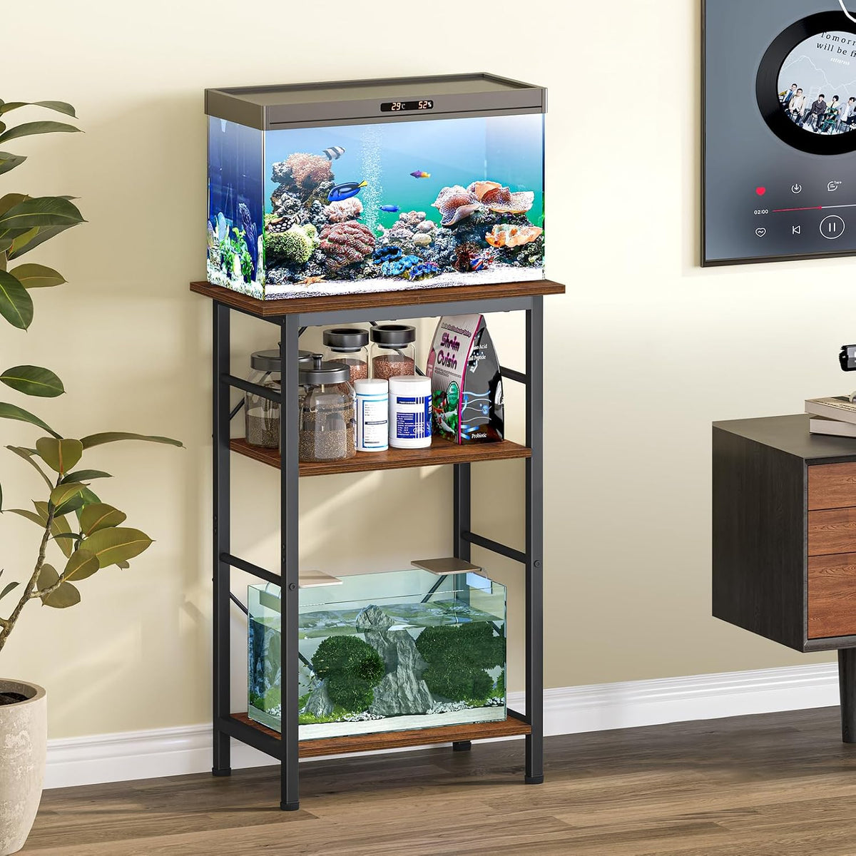 Snughome 10-20 Gallon Fish Tank Stand - Rustic Brown / 10 Gal-3 Tier - image 4