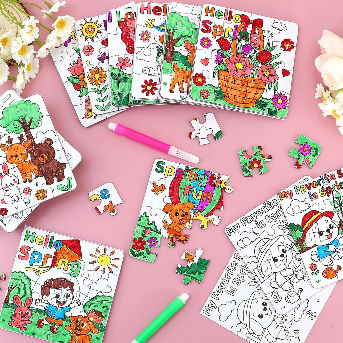 MUOUAKATE Christian Halloween crafts for kids, 24 blank coloring puzzle sets - view 18