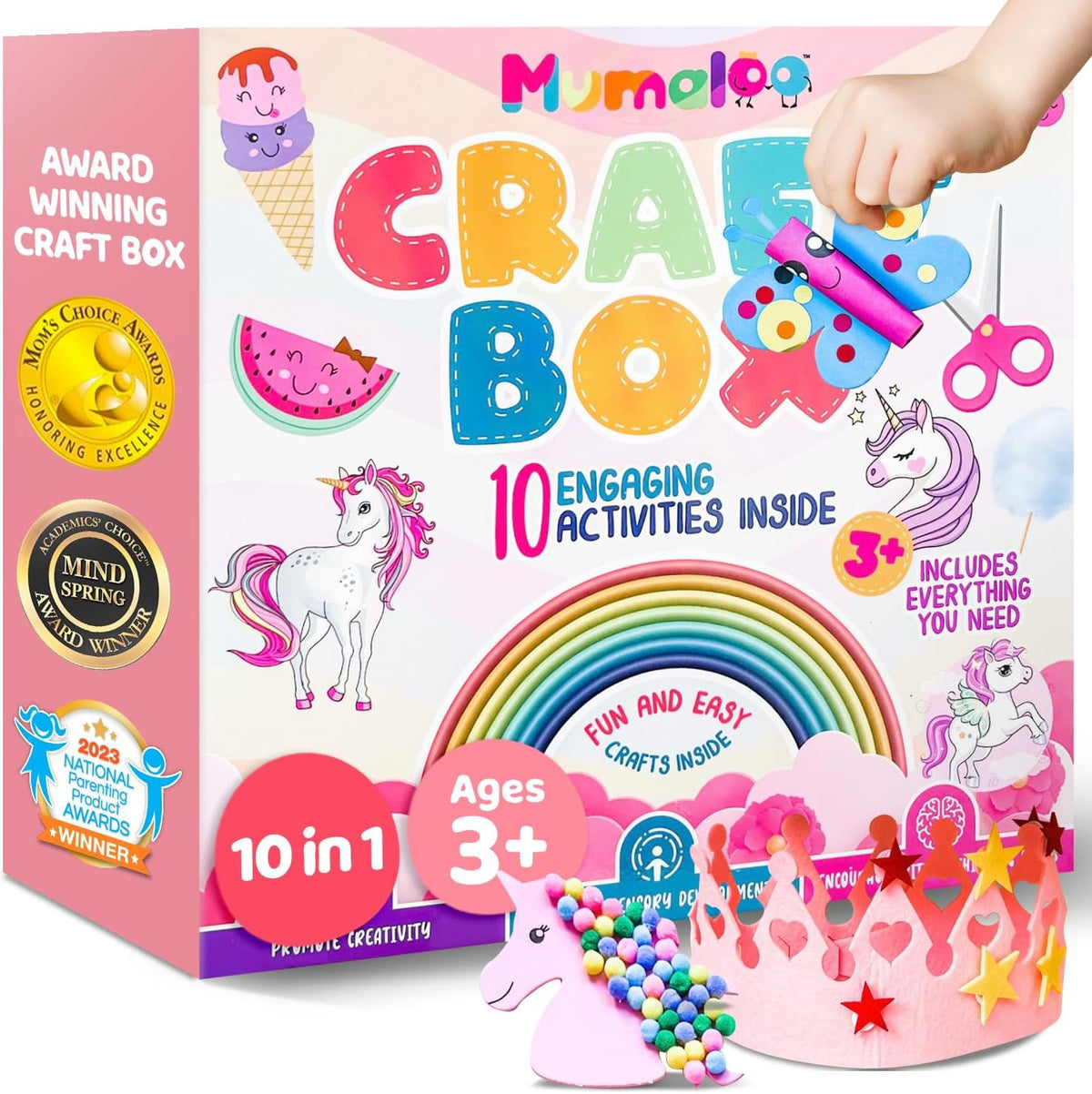 Mumaloo Arts and Crafts Kit for Kids, 10 Projects Ages 4, 8 - Unicorn