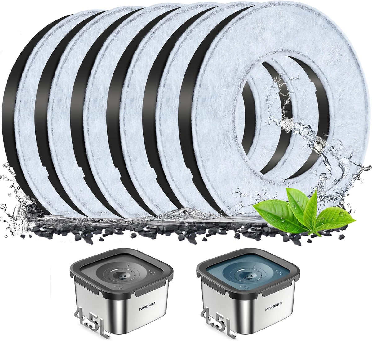 All Stainless Steel Dog Water Bowl No Spill - Snow white / 6 Packs
