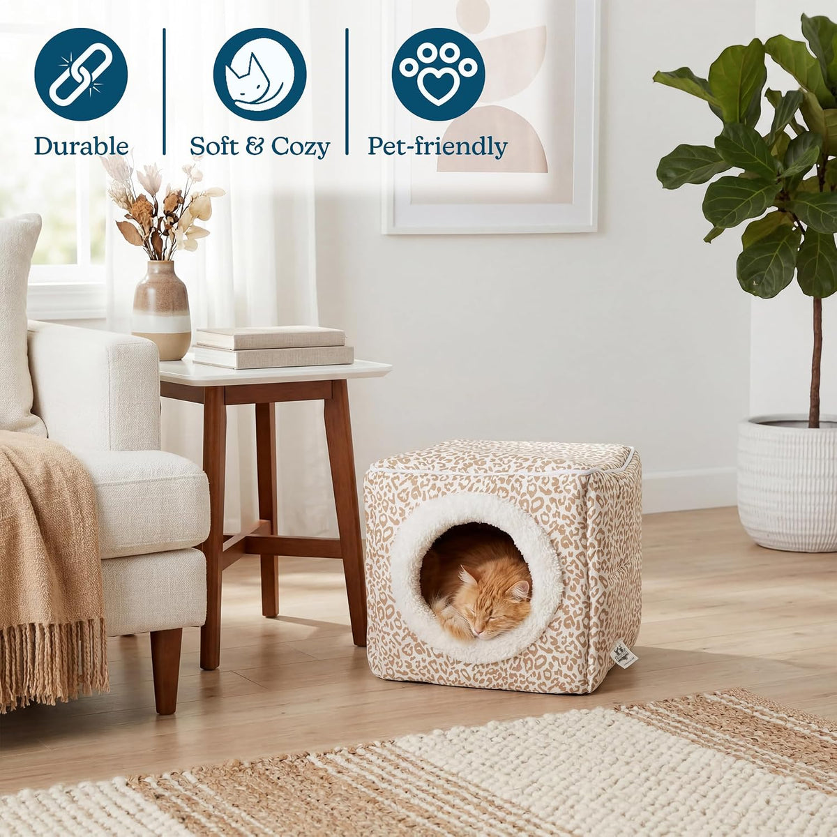 Cat Pet Bed Cave - Indoor Enclosed Covered Cavern/House for Cats Kittens and Small Pets - image 2