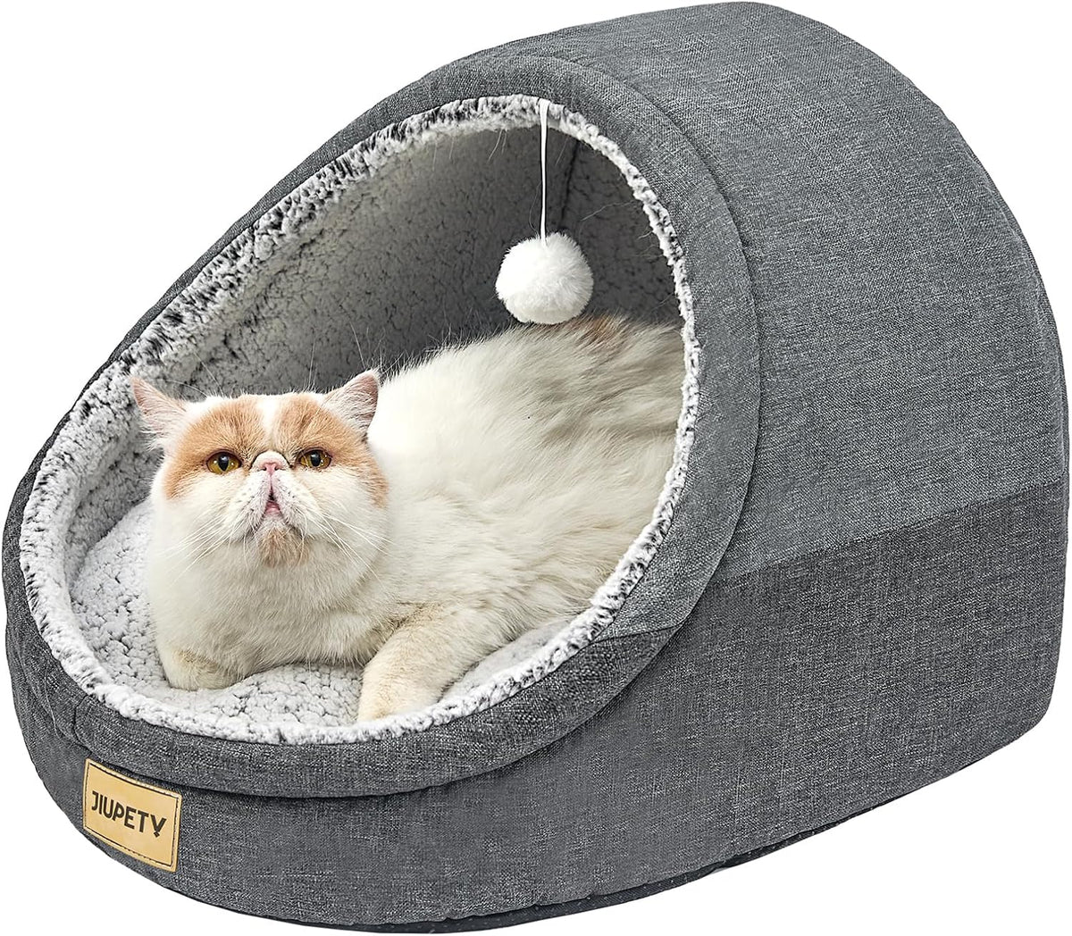 Cute Cat Beds for Indoor Cats, Cave Bed for Kittens - Medium / Dark Gray