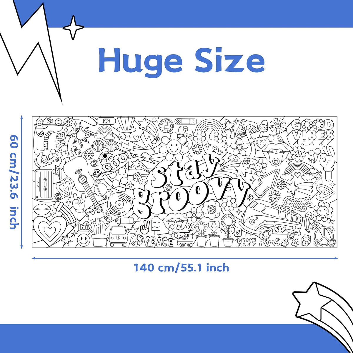 Dvbonike Jumbo Mandala Coloring Poster Giant Flower DIY Drawing Paper - Groovy - image 2