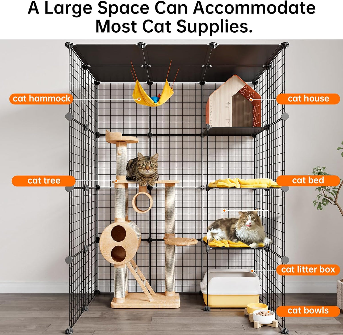 Extra Large Cat Cage, 4-Tier Catio - 41.3"L x 27.6"W x 55.1"H - image 4
