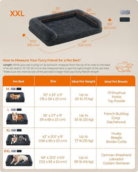Feandrea Dog Bed, Orthopaedic Dog Sofa Bed for Large Dogs, Waterproof Ped Bed with Removable Washable Cover, 48 x 33.5 x 9.5 Inches, Dark Gray UPGW234G02
