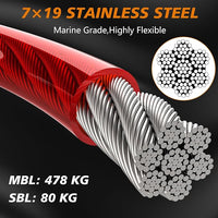 XiaZ 25ft Dog Tie Out Cable, Heavy Duty Dog Chains for Outside with Lockable Hook, Pet Runner Cable Leads for Yard, Dogs Line Tether for Small Medium Large Dogs Up to 125 LBS