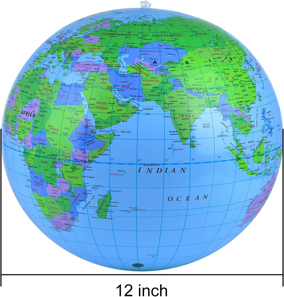 Coopay inflatable globe beach ball 2 pack, 12 inch PVC world map balls - view 4
