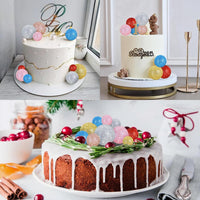 BEISHIDA 20 PCS Gold Mini Ball Cake Toppers Foam Cake Balls - Glitter-rose Gold - image 3