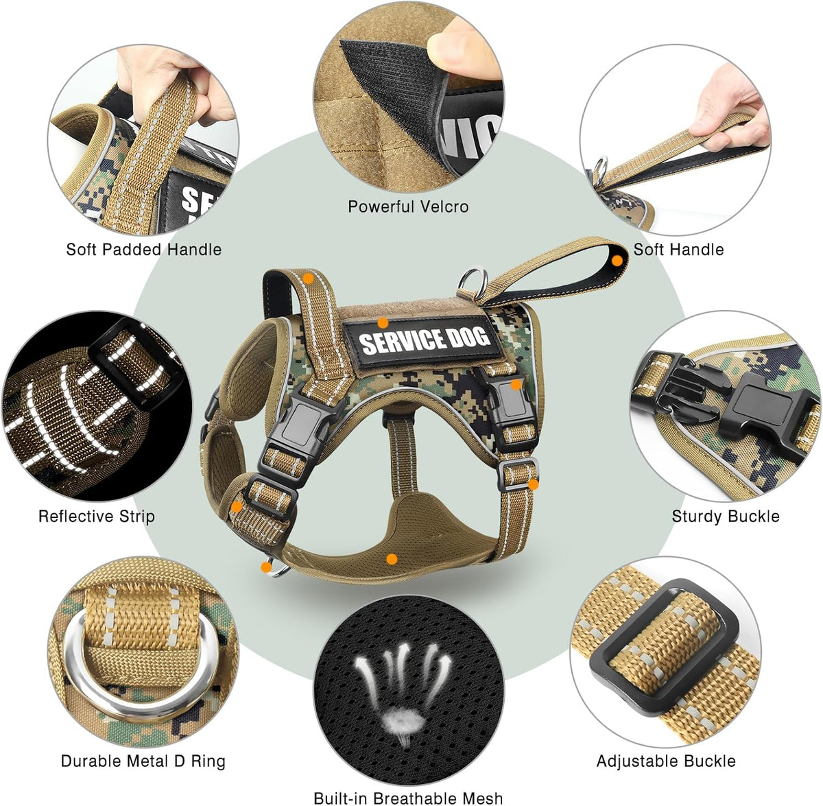 WINSEE Tactical Dog Harness - Large / Forest Camo - image 3