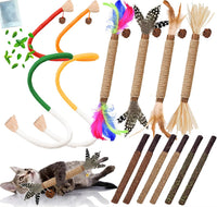Cat Toys 12PCS Mix Catnip Chew Rope Silvervine Stick for Indoor Cat – Essentials for Cats - MIX-12PACK