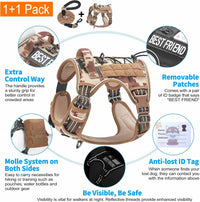 Beebiepet Tactical No Pull Dog Harness with Leash - Desert Camo / Large - image 4