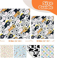 Cat Grooming Wrap, Cat Wrap Self-Adherent, Anti-Scratch Anti-Bite, Anti-Escape Grooming Bag for Cats Nail Clipping, Ear Cleaning, and Teeth Brushing (27.6 × 27.6" Paw Prints)