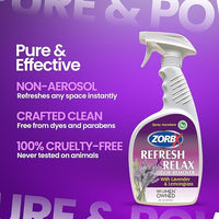 ZORBX Lavender & Lemongrass Spray, 24 Oz - All-Purpose Deodorizer, Refreshes Fabric, Removes Strong Odors, Perfect for Home, Car, Gym, Laundry