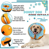 Inflatable donut recovery collar for dogs and cats with adjustable straps - view 4