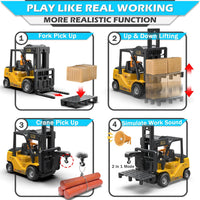 1:24 RC Forklift Toy for Kids - Yellow / 1:24 Scale (10×4×6.3 inch) - image 3