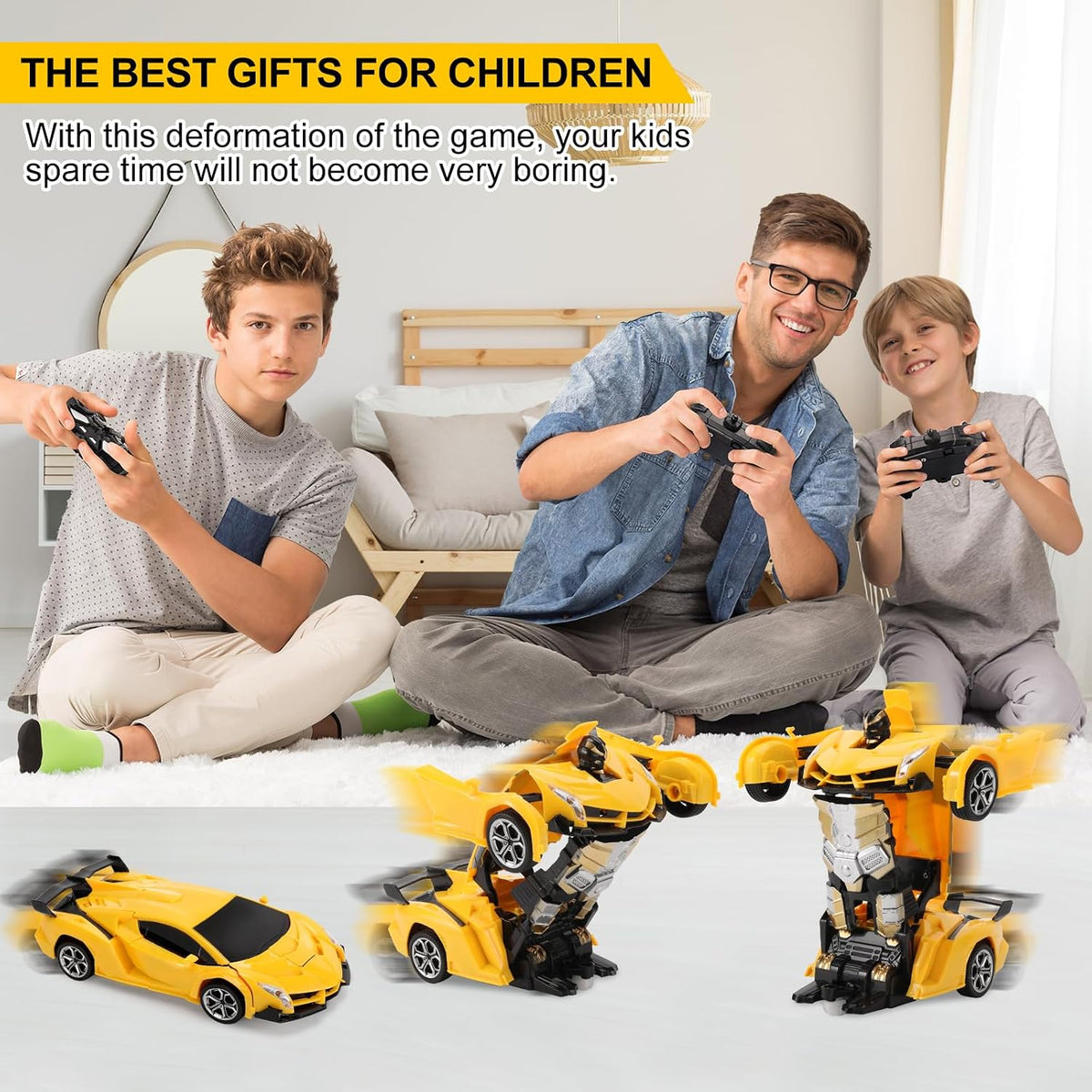 Blackma Transform Rc Cars for Boys 4-7 8-12 - Yellow - image 3