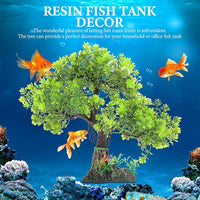 POPETPOP Artificial Aquarium Plant Plastic Water Plant Tree Fish Tank Bonsai Ornament Fish Tank Hideout Sushi Plate Decor for Aquarium Terrarium Landscape Green