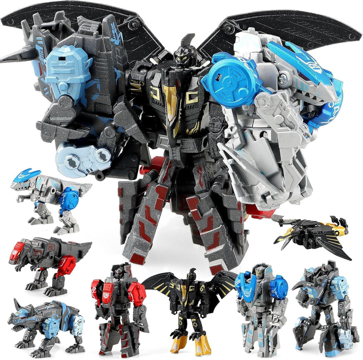 JONEG transforming robot dinosaur 4-in-1 STEM toy set for kids ages 6 to 10