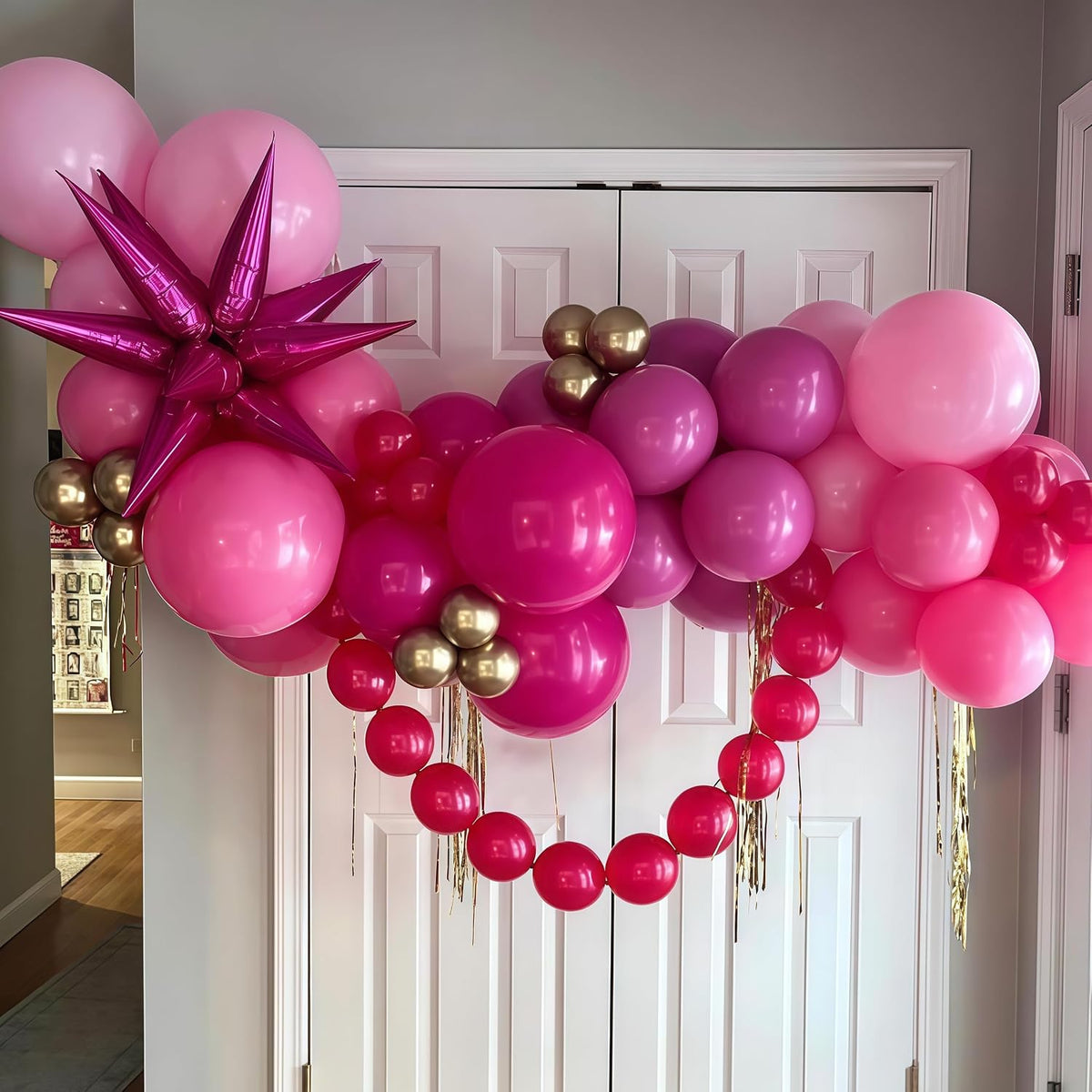 Pearl White Linking Balloons for Wedding Bride Shower Mermaid Party - Hot Pink / 6 inch - image 4