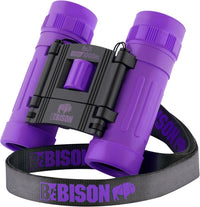 BeBison Binoculars for Kids, 8x21 High Resolution Real Optics - Purple