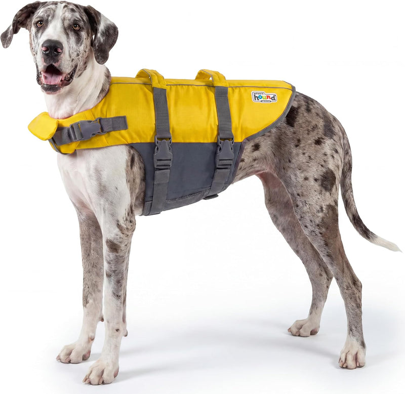 Outward Hound Granby Splash Dog Life Jacket, Life Vest - Yellow / X-Large (Chest Girth: 33"-44")